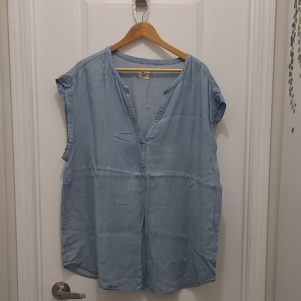 GAP Women's Denim V-neck Blouse